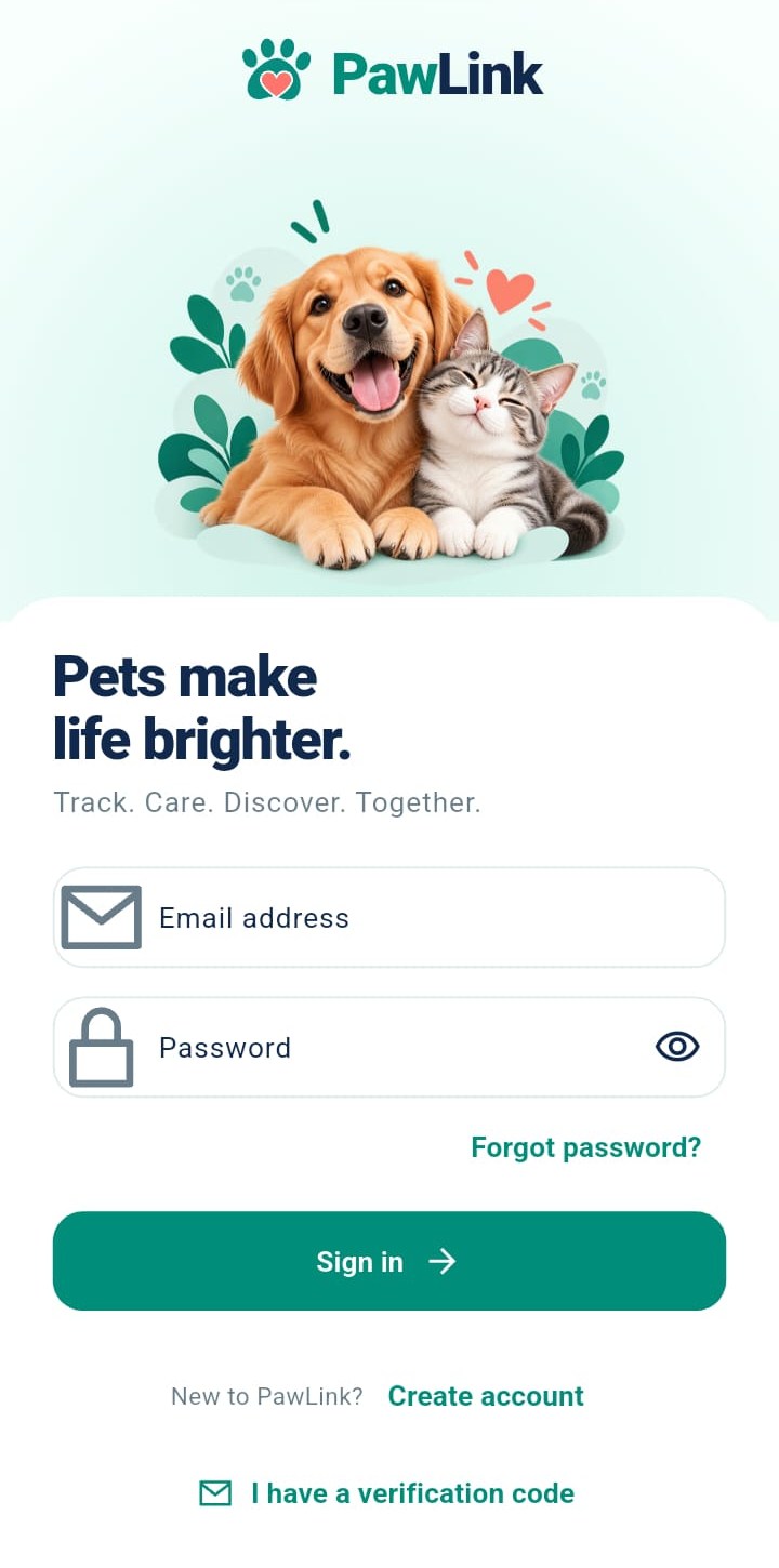 Sign in screen
